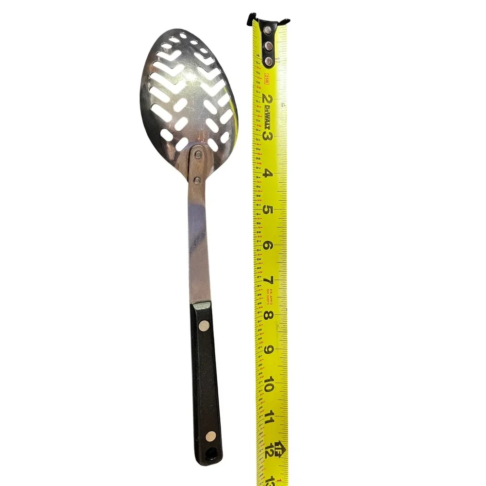 ECKO Vanadium Slotted Spoon Server‎ Stainless Steel Black Handle Kitchen Utensil